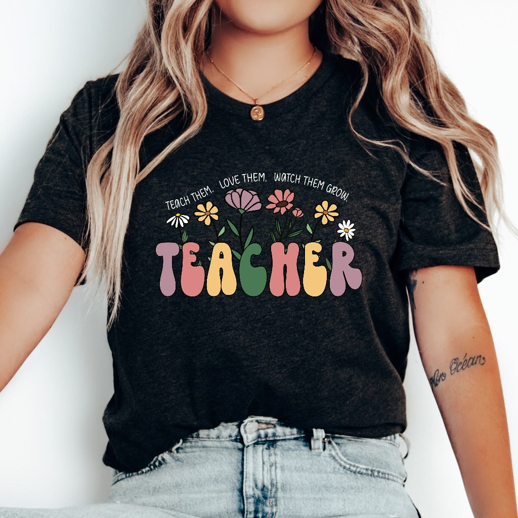 Cute Teacher Shirt, Wildflowers Teacher TShirt, Back to School Graphic Tee, Teacher Appreciation Gift