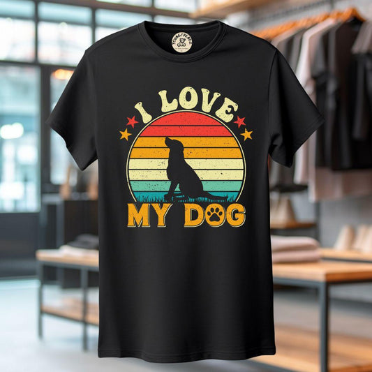 Retro - I Love My Dog Printed T-shirt for Men & Women