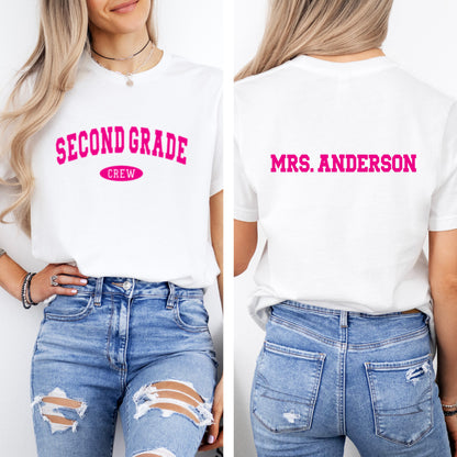 Personalized Teacher Shirts, Grade Level Group Teacher T-Shirts, Matching Teacher Team Graphic Tee, Back to School