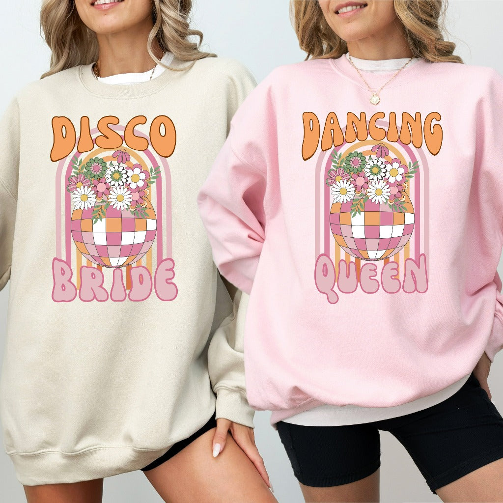 Disco Bachelorette Sweatshirts, Brides Last Disco Crewneck, Groovy Hippie Bride, 70s Bachelorette, Dancing Queen