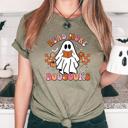 Read More Books Spooky Teacher Shirt, Retro Teacher Halloween Graphic Tee, Fall Teacher TShirt, Back To School