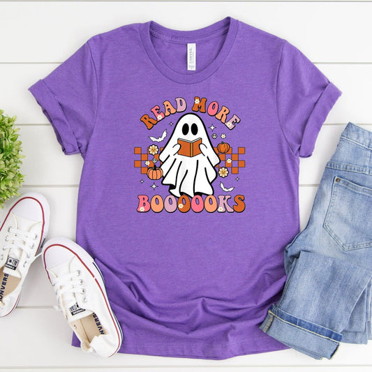 Read More Books Spooky Teacher Shirt, Retro Teacher Halloween Graphic Tee, Fall Teacher TShirt, Back To School