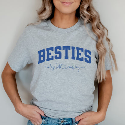 Personalized Besties Shirt with Names, Best Friends TShirts, Girls Trip Graphic Tee, Girls Getaway, Sister Weekend