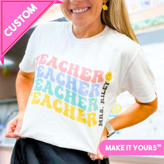 Make It Yours™ 'Retro Teacher' T-Shirt