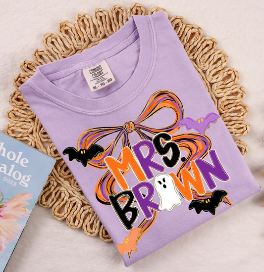 Custom Mrs. Teacher Halloween Shirts/ Comfort Colors