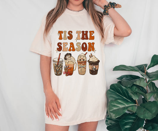 Comfort Colors Tis The Season Halloween Coffee Tee/vHalloween Fall Shirt/ Adult Shirts